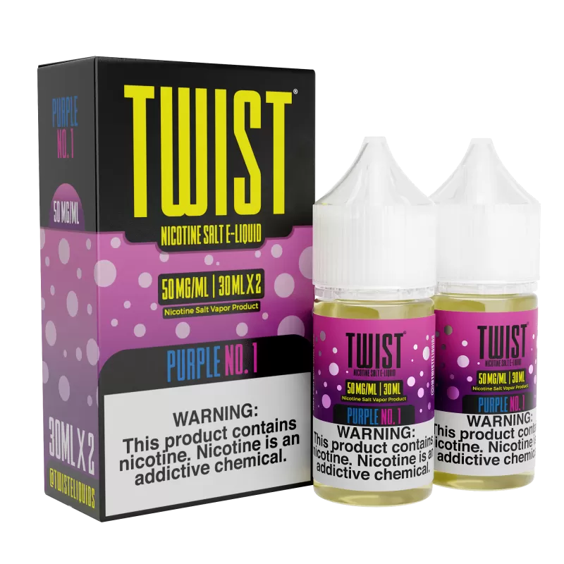 TWIST Nicotine Salt E-Liquid - Purple No.1 - 60ML E-Liquid (Twin 30ML Pack) - 35MG