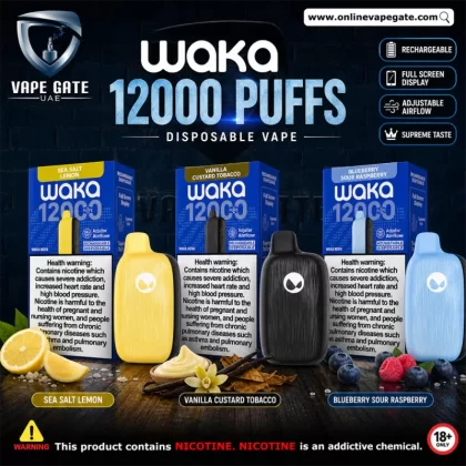 Waka Nova Rechargeable Disposable Vapes 12,000 Puffs - 18 mg /
