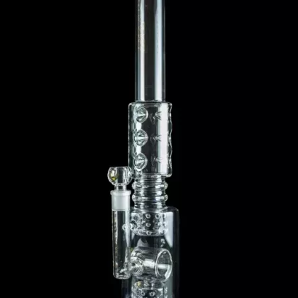 Tsunami 22″ Tall Double Drum Donut Tube Bong - Color#Green>Blue>Amber