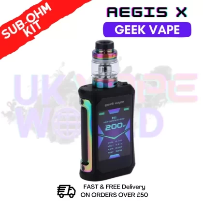 GeekVape Aegis X Kit Rainbow Black | ONLY £31.99