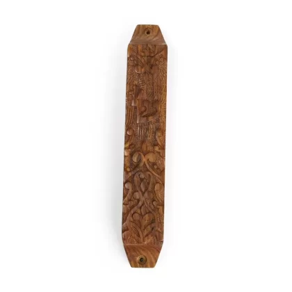Prabhuji Decor – Wooden Mezuzah Case 9″x1.5″ Ornamental