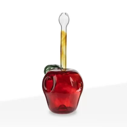 Novelty | Apple Hand Pipe | 5″ – Glass – Red