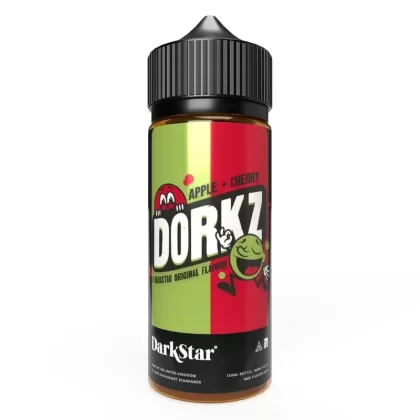 Apple & Cherry Dorkz – Short Fill - Included Nicotine Shots#0 Nicotine Shot (0mg)>1 70/30 Nicotine Shot (1.5mg)>1 Salt Nicotine Shot (1.5mg)>2 70/30 Nicotine Shot (3mg)>2 Salt Nicotine Shot