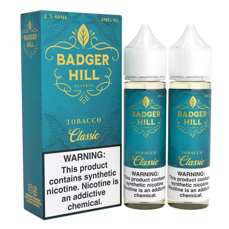 BADGER HILL RESERVE - Classic - 120ML E-Liquid (Twin 60ML Pack) - 6MG