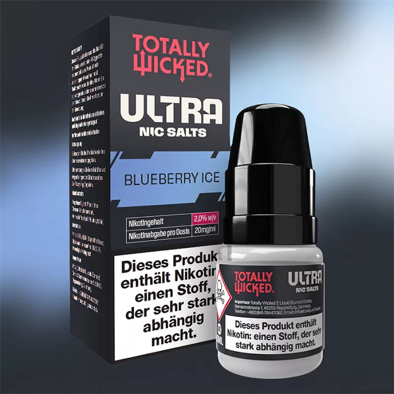 Totally Wicked ULTRA – Blueberry Ice 8ml 20mg/ml - Totally Wicked / Ice / Blaubeere / 20mg/ml / Propylenglykol / pflanzliches Glycerin / Nikotinsalz / Aromen / 50% VG / 50% PG / 8 ml - Image 2