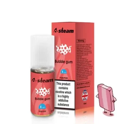Bubble Gum A-Steam 10ml Premium Vape Juice – Pack of 10 Bottles