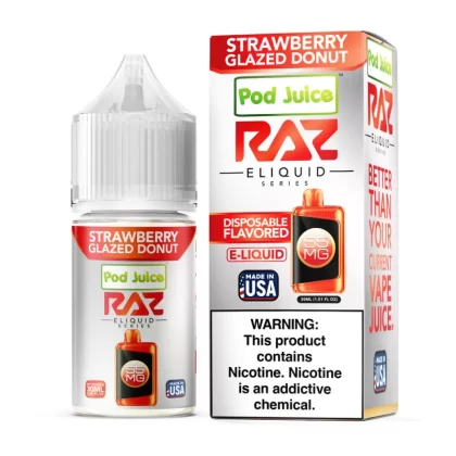 Pod Juice X RAZ Salt - Strawberry Glazed Donut - 30ML E-Liquid - 55MG