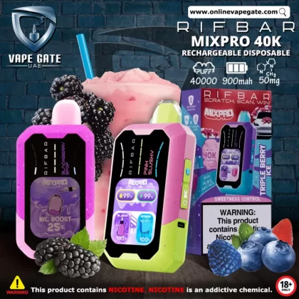Rifbar Mixpro 40K Rechargeable Disposable Vape (40,000 Puffs) - Triple Berry Ice / 50 mg