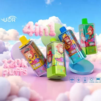 UOR 120000 120K Puffs 4 in 1 Flavors Newest Original Rechargeable LED Display Disposable Vape - Vapeq10