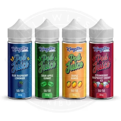 Kingston Pod Juice 50/50 0mg 100ml Shortfill - Flavours#Banana Ice>Black Cherry Raspberry>Blue Raspberry Lemonade>Cola Ice>Cookie Dough>Double Black A>Double Red A>Double Zingberry>Fizzy Che