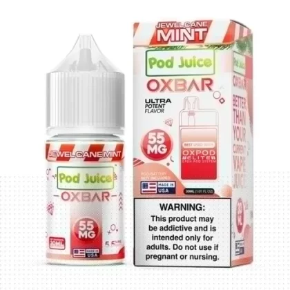 Pod x Oxbar Juice Salt Cane Mint Tobacco Free Nicotine E-Juice 30ml