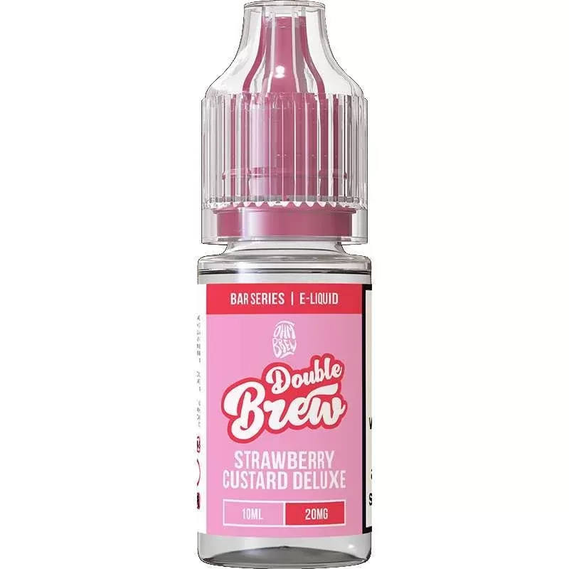 Strawberry Custard Deluxe Double Brew Bar Series Nic Salts – 5mg, 10mg & 20mg – Pack of 10