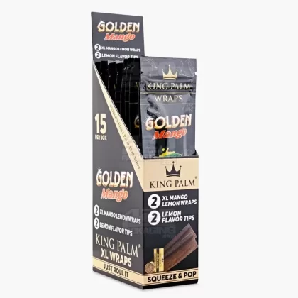 KING PALM | ‘Retail Display’ Palm Leaf Blunt Wraps | 106mm – Golden Mango – 15 Count
