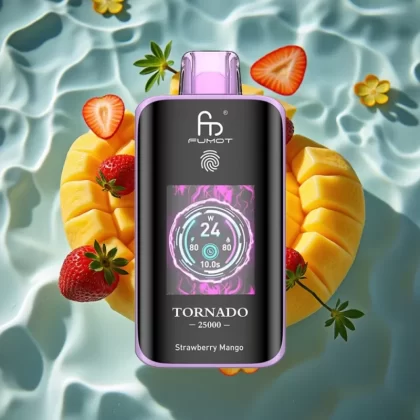 Fumot Tornado 25000 Puffs Strawberry Mango Disposable Vape with HD Screen & Type-C Charging - Bangvapeaustralia