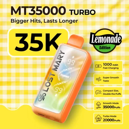 Made in Indonesia | Lost Mary MT35K "Lemonade Edition" Disposable Device - 35,000 Puffs - Tropical Lemonade