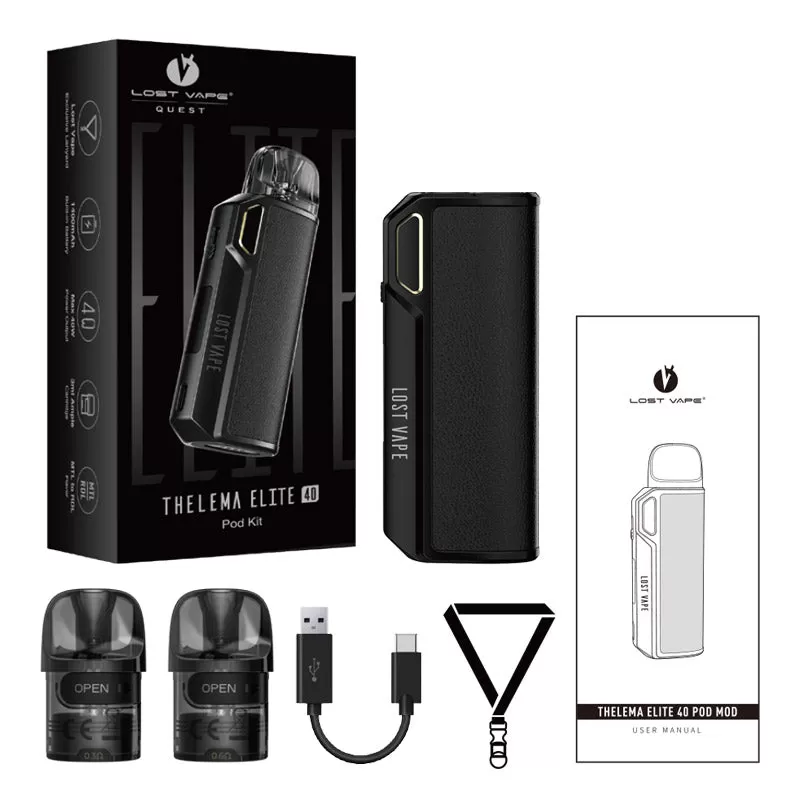 Lost Vape Thelema Elite 40 Pod Kit 1400mAh - Blue Carbon - Image 3