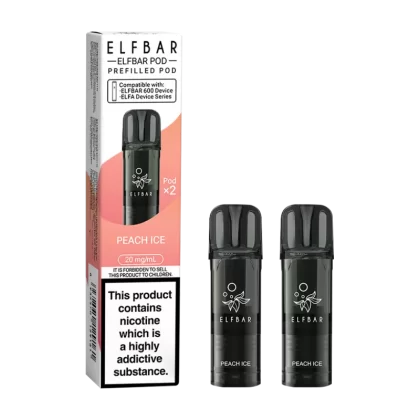 Peach Ice Elfbar 600 Pods - 20mg - Vape Product