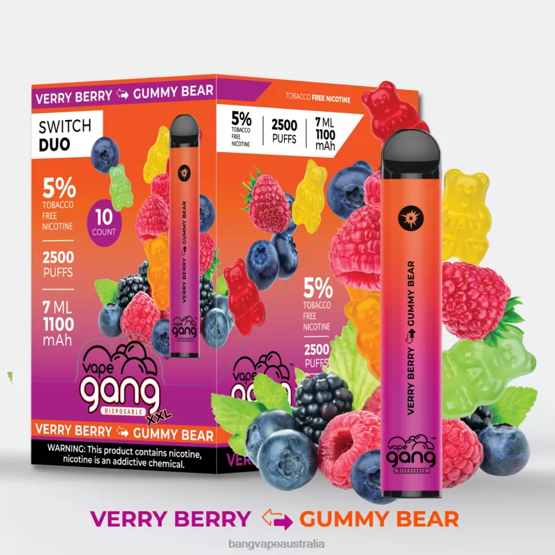 Vape Gang Switch Duo 2 flavors (Box of 10) 6006N42 Lychee Ice – Peach Ice – Bang Vape Australia - Bangvapeaustralia - Image 3