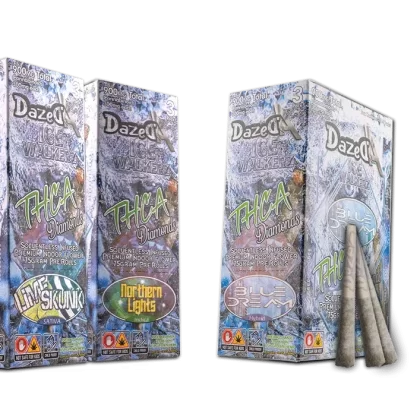 DazedA THC-A Diamonds Icewalkers 3-Pack Pre-Rolls (2.25g) - strain#Blue Dream>Northern Lights>Lime Skunk
