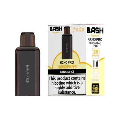 Bash Vape Echo Pro 10K Banana Ice Replacement Pods – 20mg Nic Salt