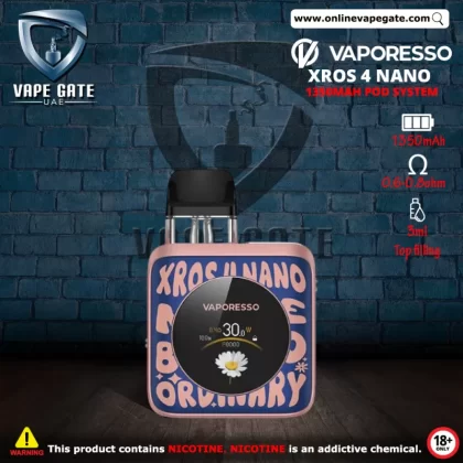 VAPORESSO XROS 4 NANO 1350mAh POD SYSTEM - Titanium Silver