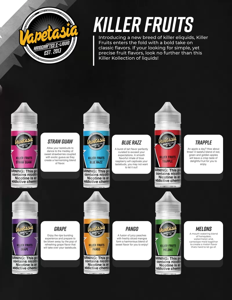 Vapetasia E-Liquid 100ml - Killer Kustard Strawberry / 6mg - Vapeciga - Image 3