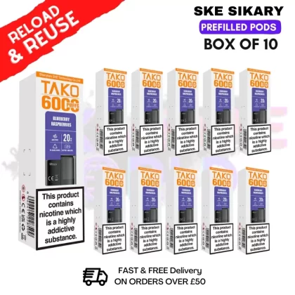 Blueberry Raspberry SKE Sikary 6K Replacement Pods Box Of 10