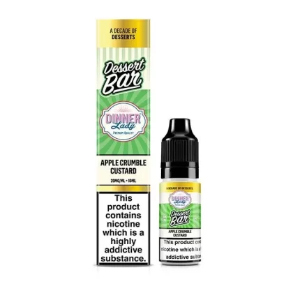 DINNER LADY DESSERT BAR APPLE CRUMBLE CUSTARD 10ML NIC SALT E-LIQUID