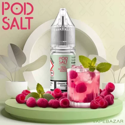 Pod Salt X Nikotinsalz Liquid – Fresh Raspberry Mojito - Vapebazar