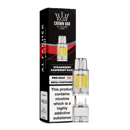 Al Fakher Crown Bar Pro Max 12K Prefilled Pod Strawberry Raspberry Razz - Nicotine Strength#20mg (F2C0E6)