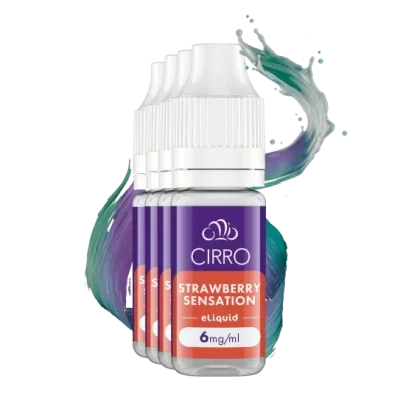 Cirro E-Liquid Strawberry Sensation 10ml x 4 bottles – 50-50 pg-vg 6mg