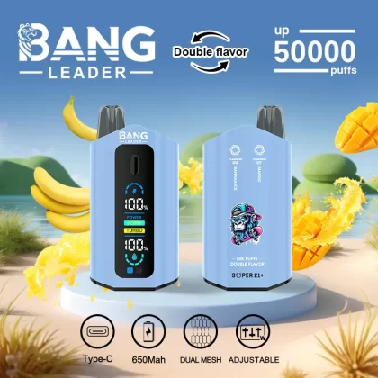 Bang Leader 50000 – 50K Puffs Smart Screen Dual Mesh Coil Disposable Vape - Flamevape