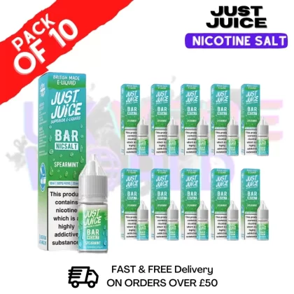 Spearmint Just Juice Nic Salt Box Of 10 – ONLY £17.99