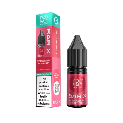 Strawberry Raspberry Nic Salt E-Liquid by Pod Salt Bar X - 20 mg - High Strength