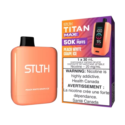 STLTH TITAN MAX - Peach White Grape Ice - 20 mg/mL (wholeseller) - Excise ON, 20 mg/mL - ON (5B8AC9)