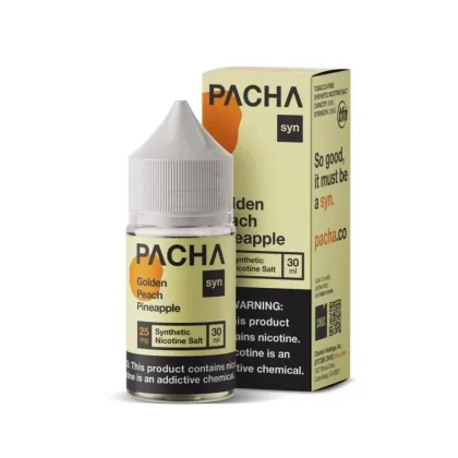 PACHA syn Golden Peach Pineapple 30ml Nic Salt Vape Juice – Pachamama - Vape Product, Vape Product