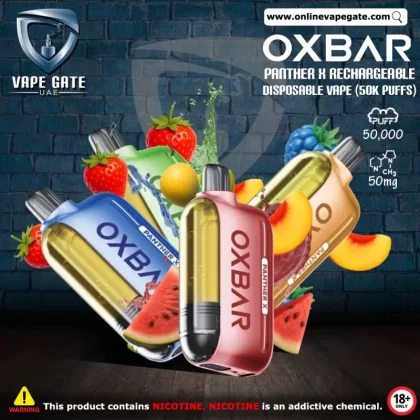 Oxbar Panther X Rechargeable Disposable Vape (50K Puffs) - Blueberry Strawberry Dragonfruit / 20 mg