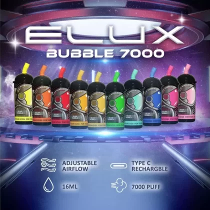 ELUX BUBBLE 7000 PUFFS DISPOSABLE VAPE POD - Blueberry Ice, Jungle Juice