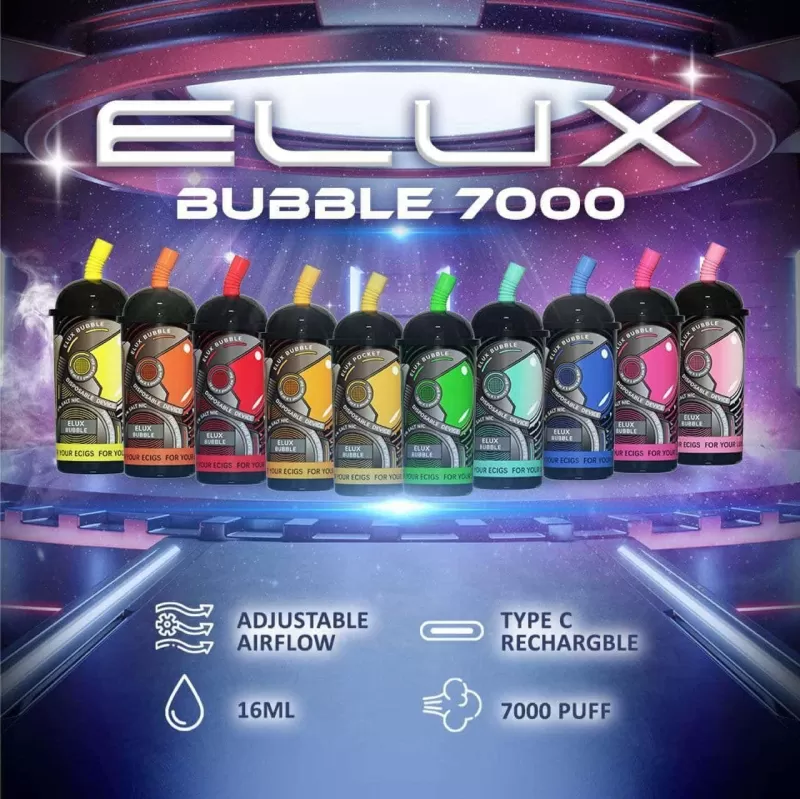 ELUX BUBBLE 7000 PUFFS DISPOSABLE VAPE POD - Blueberry Ice, Jungle Juice
