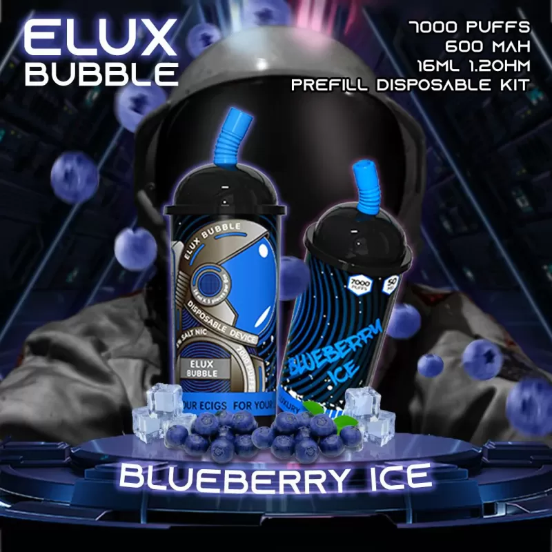 ELUX BUBBLE 7000 PUFFS DISPOSABLE VAPE POD - Blueberry Ice, Jungle Juice - Image 2