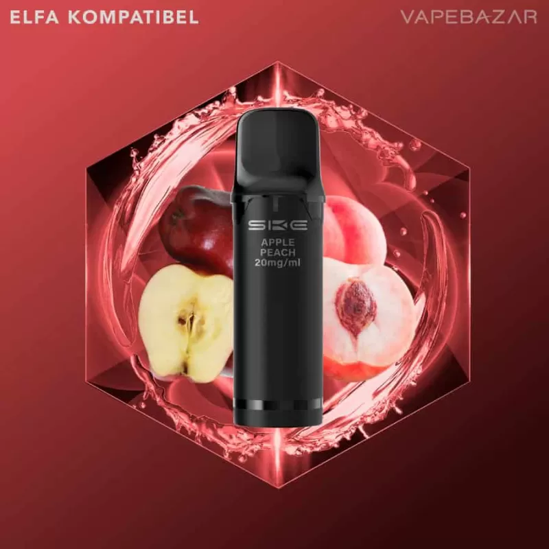 SKE Crystal 800 Pro Pods – Apple Peach (2er Pack) - SKE Crystal / Aromastoffe / Nikotin / Glycerin / Propylenglykol / ca. 1600 insgesamt