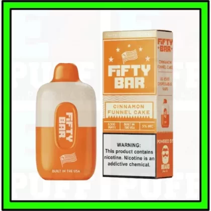 Cinnamon Funnel Cake – FIFTY BAR – MADE IN USA by Beard Vape – 20,000 Puff Disposable