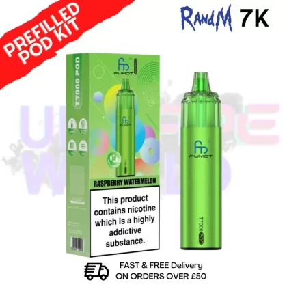 Raspberry Watermelon Fumot RandM T7000 7K Prefilled Pod Kit