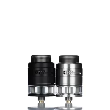 Damn Vape Nitrous 24mm RDA with Tank - Black, Polished Stainless Steel