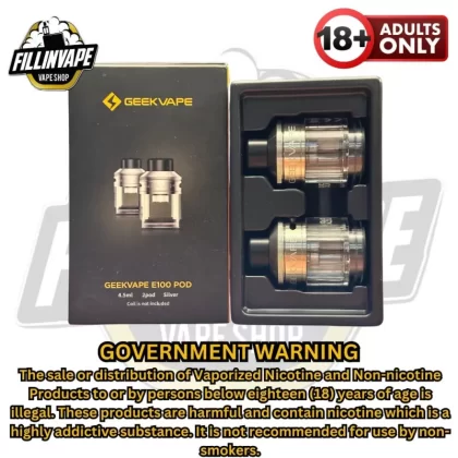 Geekvape E100 Replacement Empty Pod Tank - 2pcs/pack / Silver