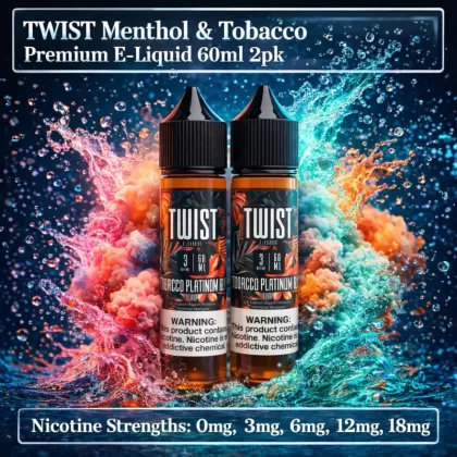 TWIST Menthol & Tobacco Premium E-Liquid 60ml 2pk - Tobacco Silver No. 1 / 0mg - Vapeciga