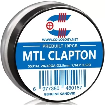 Coilology Prebuilt Sandvik MTL Clapton Coils - Size#SS316L 0.62 Ohm>Ni80 0.73 Ohm>Ni80 0.92 Ohm>Ni80 1.14 Ohm>KA1 1.21 Ohm