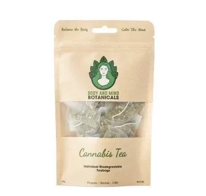 Organic Cannabis Herbal Tea – 10 Teabags – 25/40mg CBD Per Teabag - spearmint