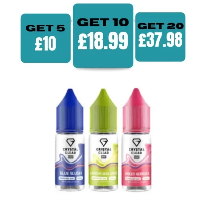 Crystal Clear 10ml Nic Salt - 10MG / Blue Razz Lemonade