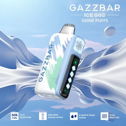 Gazzbar Ice God 50000 50K Puffs Original Adjustable Ice level LCD Display Disposable Vape